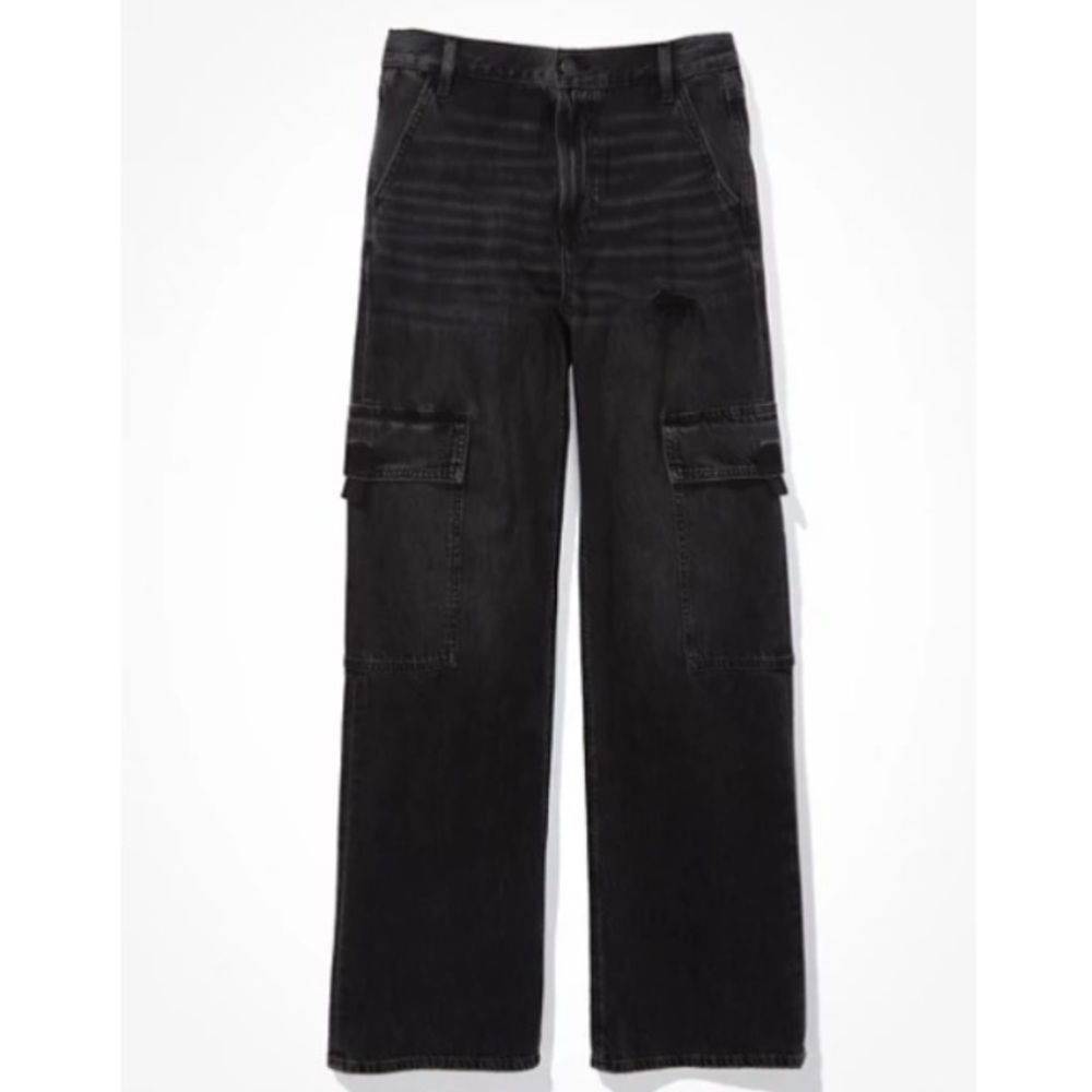 AE super high waisted cargo baggy wide leg jean